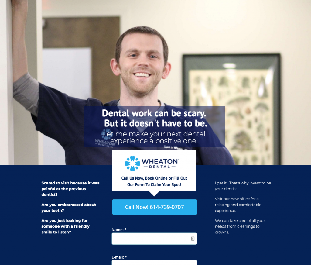 dentist landing page