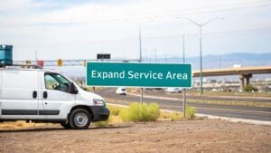 how to expand contractor service area online