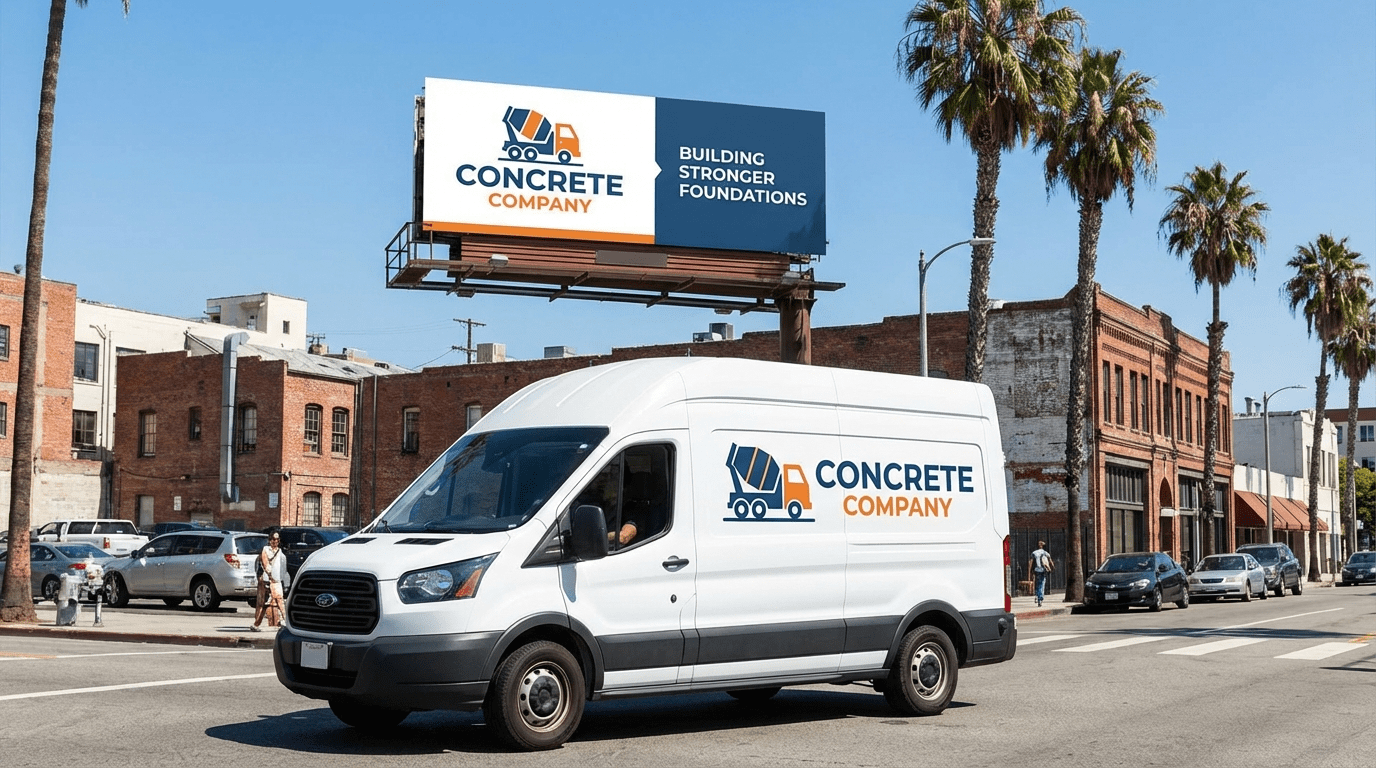 concrete company billboard ad