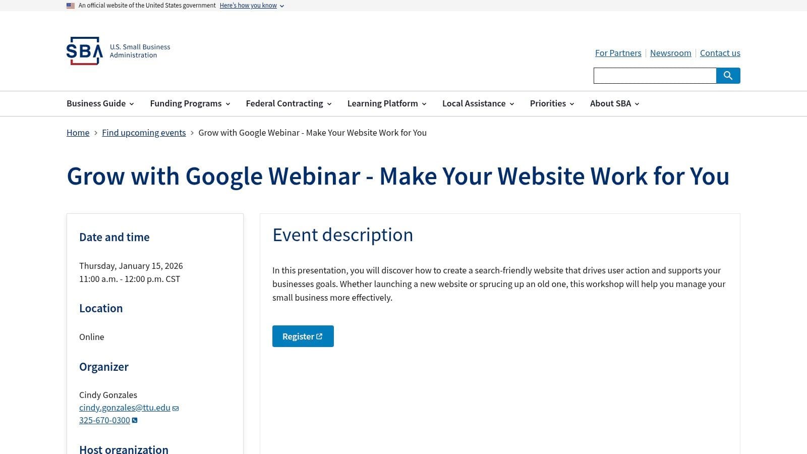 U.S. SBDC / SBA Small Business Training Hubs